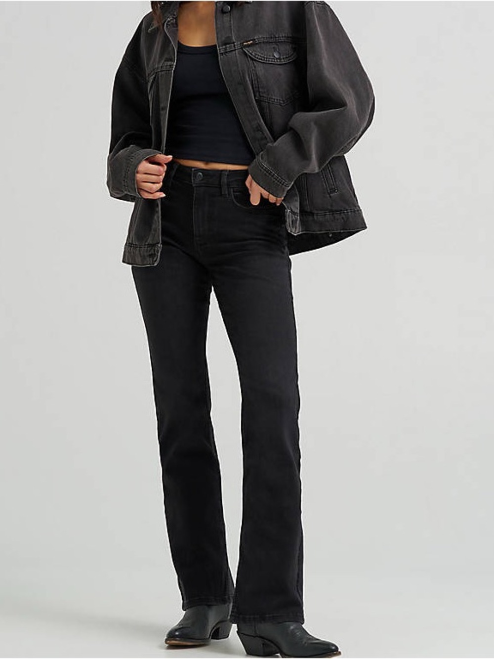 Wrangler High Rise Bold‎ Boot Black Denim Jeans